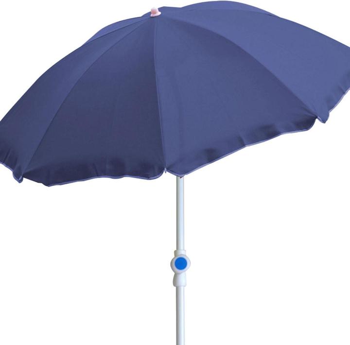 Mojawo Sonnenschirm rund Ø2m blau Polyester knickbar UV Schutz (2 m)