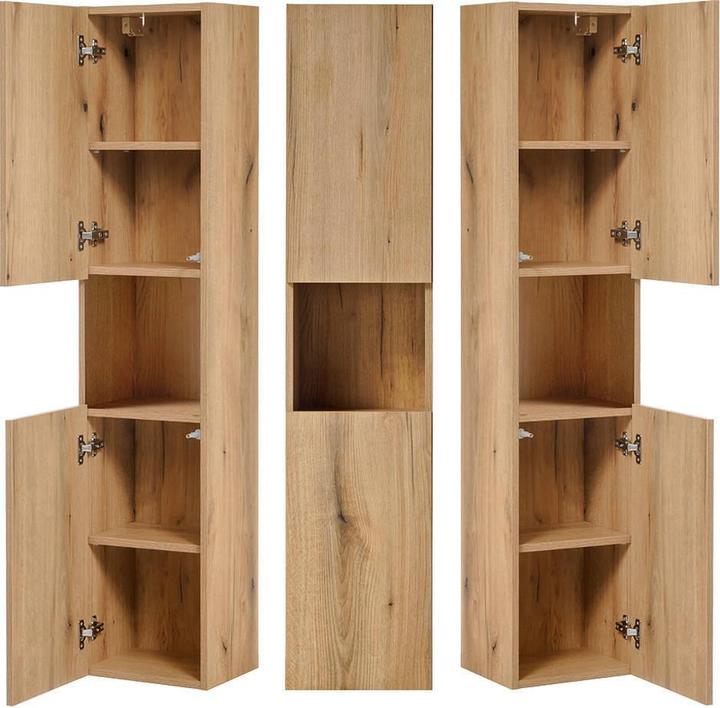 Actual product image En.Casa Tall unit Newport 140x30x25 cm oak look