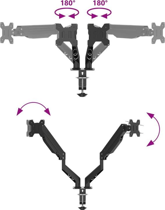 Actual product image VidaXL Double monitor arm for max 27 inch VESA 75/100 mm 20 kg (27")
