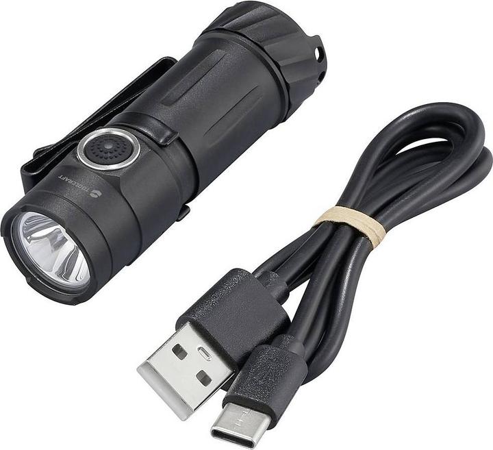 Productafbeelding Toolcraft TO-9664728 Mini zaklamp, verstelbaar, met riemclip, met noodverlichting (7.02 cm, 1200 lm)