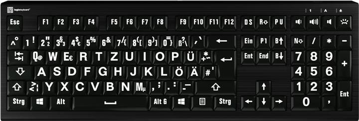 Logickeyboard XL-Print Astra2 BL Keyboard dt. (PC) (DE, Kabelgebunden)
