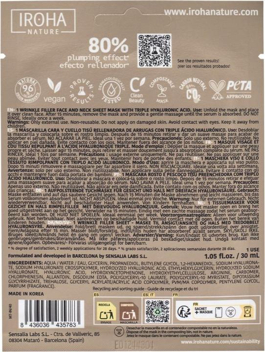 Produktbild Iroha Nature Tissue Face & Neck Mask (18 ml)