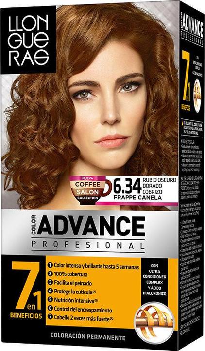 Actual product image Llongueras COLOR ADVANCE #6.34-rubio oscuro dorado cobrizo (6.34)