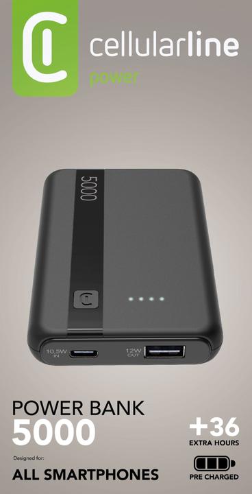 Immagine prodotto Cellularline Banca di energia 5000 - Nero (5000 mAh, 12 W)