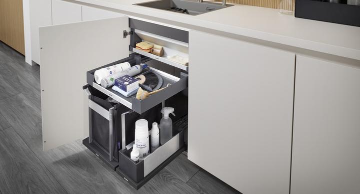 Immagine prodotto Blanco Cassetto Flat 60 con anta a battente | plastica, alluminio, lamiera d'acciaio nero-grigio | 60