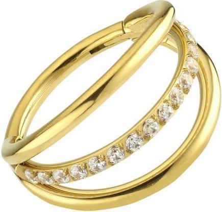Produktbild Bijouteria Ohrpiercing (Kristall, Chirurgenstahl 316L, PVD Beschichtung (goldfarbig))