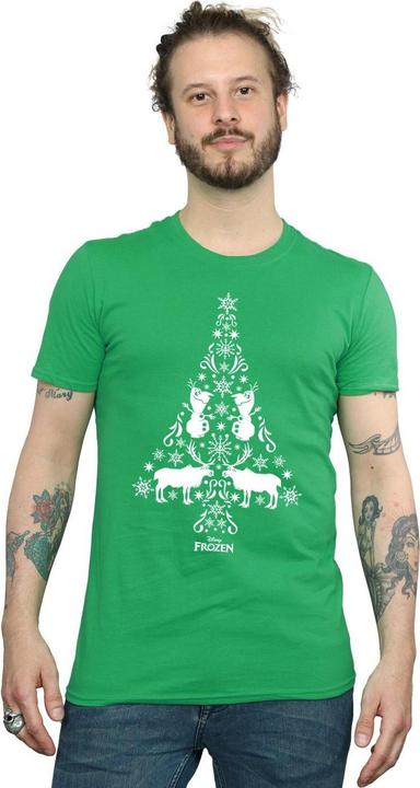 Actual product image Disney Mens Frozen Christmas Tree T-Shirt (S)