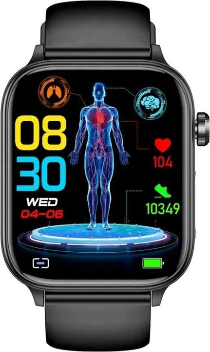 Immagine prodotto RNCF33 SCHWARZ Herren-Smartwatch + burgunderfarbenes Armband