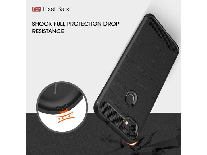 Produktbild Screenguard Google Pixel 3a XL Hülle Carbon Brushed Soft TPU (Google Pixel 3a XL)