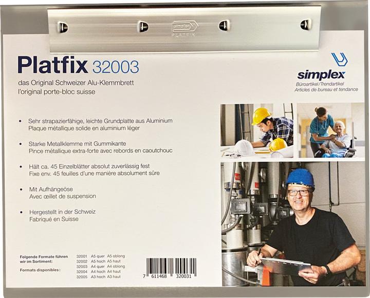 Produktbild Simplex Schreibunterlage Platfix (21 x 29.5 cm)
