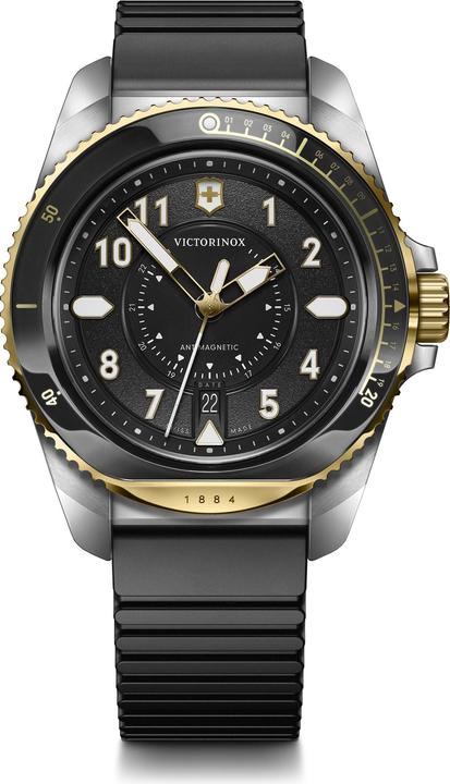 Produktbild Victorinox Journey 1884 Quartz Three hands Steel & Mineral, Taucheruhr, 43 mm, Ziffernblatt Schwarz, Kautschuk (Taucheruhr, 43 mm)