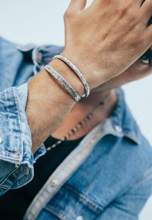 Immagine prodotto Haze & Glory Armband Armreif - Live in the moment 925 Silber (18 cm, Argento 925)