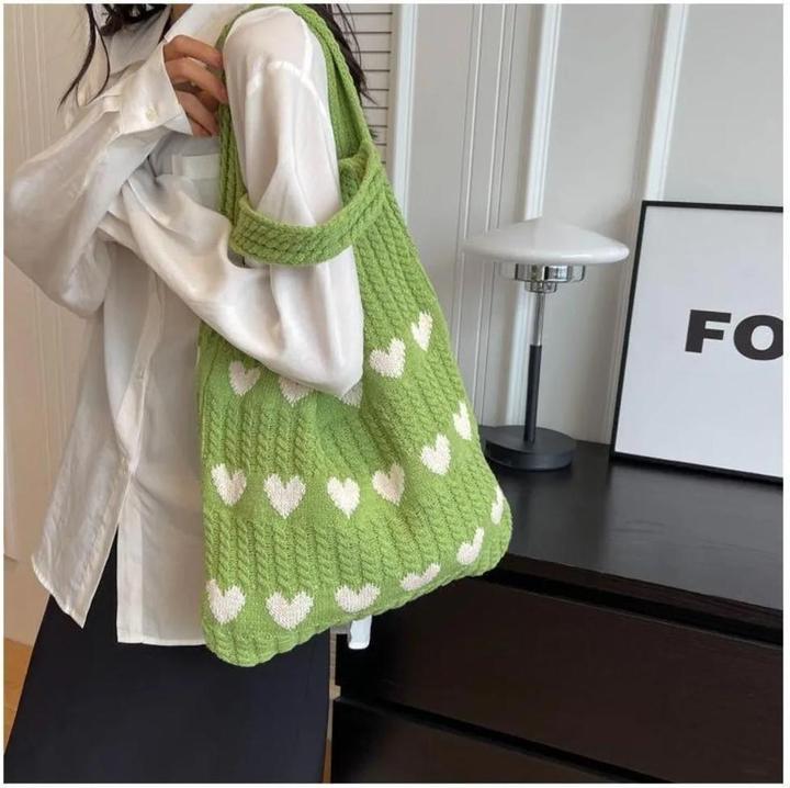 Only-Bags.Store Gestrickte Handtaschen Grosse Kapazität Taschen Umhängetasche Herbst Handtaschen Casual Woven