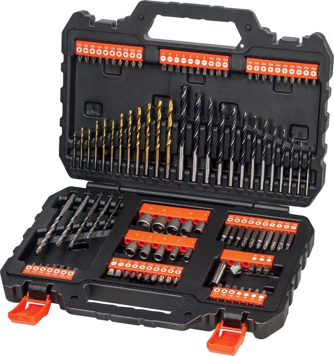 Produktbild Black & Decker Bohrer& Schrauberbitset,109teilig (6 mm, 6.5 mm, 5.5 mm, 10 mm, 1.5 mm, 7 mm, 3 mm, 5 mm, 8 mm, 2.5 mm, 3.5 mm, 4.5 mm, 2 mm, 7.5 mm, 4 mm)