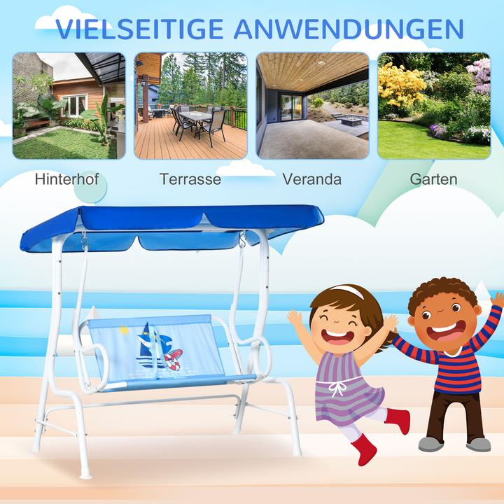 Produktbild Outsunny Kinder Hollywoodschaukel mit dem winkelverstellbaren Verdeck (Kindersessel)