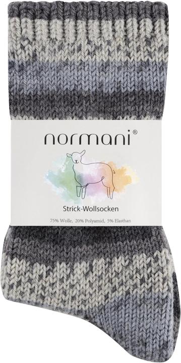 Produktbild Normani 2 Paar Gestrickte Wollsocken Bunt-geringelt (2er Pack, 35 - 38)