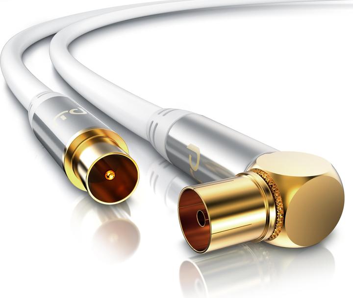 Produktbild Primewire Antennenkabel gewinkelt, Koaxialkabel 75 Ohm HDTV, Radio, DVB-T DVB-T2 DVB-S2 TV Antennen Kabel (135 dB, SAT Kabel)