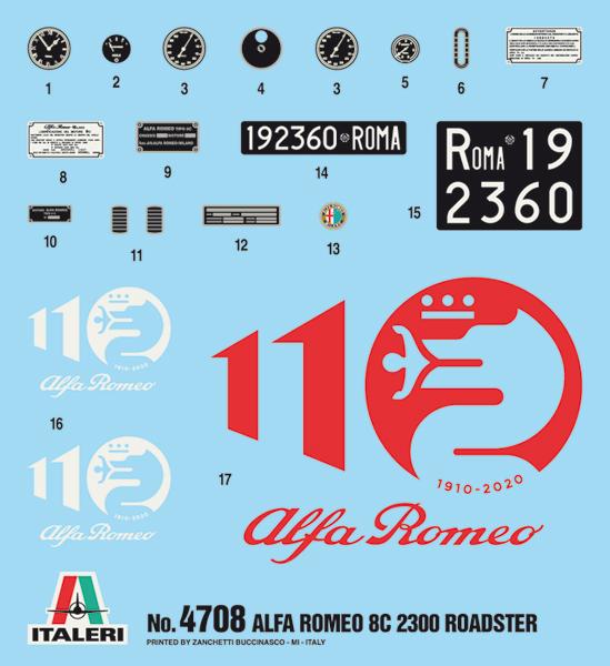 Actual product image Italeri 1:12 Alfa Romeo 8C/2300 1931 33