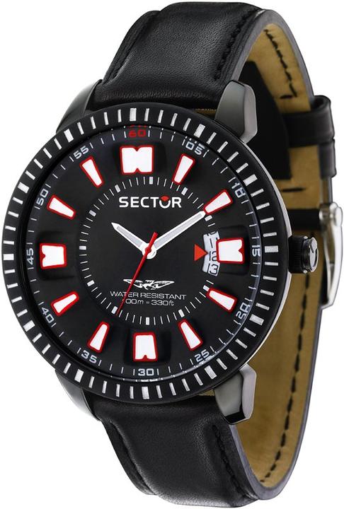 Actual product image Sector 400 3h 48mm Black Dial/strap (Analogue wristwatch, 48 mm)