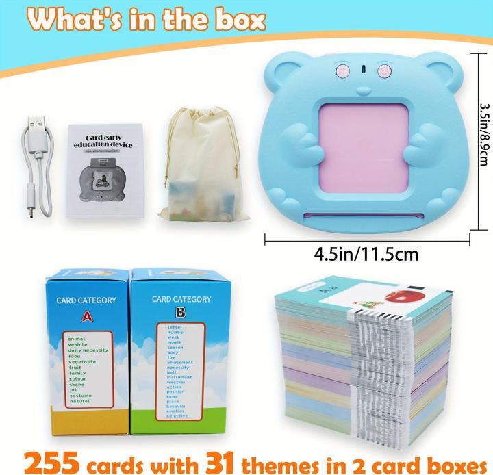 Actual product image Activity Board 510 words German and English toddler bilingual speaking flash cards, toys for children (German, English)