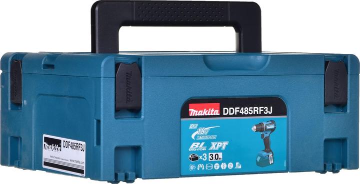 Actual product image Makita Screwdriver-drill DDF485RF3J 18V 50Nm 3x3,0Ah MAKPAC (Rechargeable battery operated)
