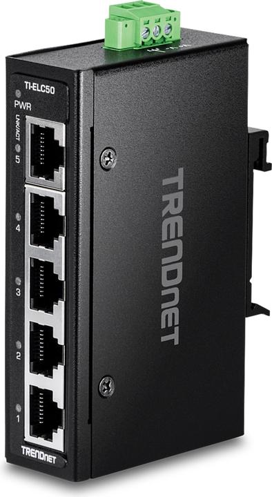 Immagine prodotto Trendnet TI-ELC50 Mini switch Ethernet a 5 porte per guida DIN industriale (5 Porti)