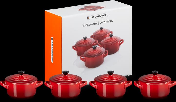 Productafbeelding Le Creuset Mini Cocotte Set van 4 "Kersenrood