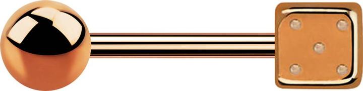 Actual product image Star Piercing Barbell rose gold with ball and cube (Surgical steel 316L, without brass)