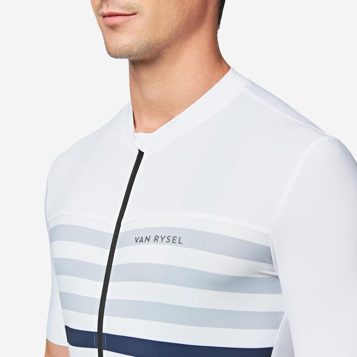 Actual product image Van rysel Rennrad Fahrradtrikot Sommer kurzarm Herren Slimfit Endurance 2 weiss/blau (S)