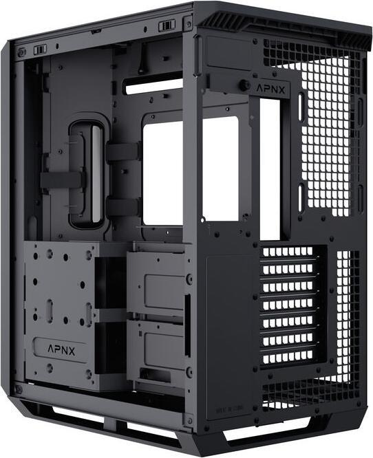 Actual product image APNX V1 PC case, midi tower, ATX, tempered glass - black (ATX, Mini-ITX, mATX)