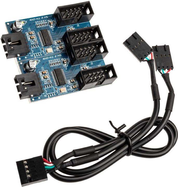 Image du produit Akasa Carte Hub USB 2.0 interne, câble USB de 30 cm inclus (4 Ports)