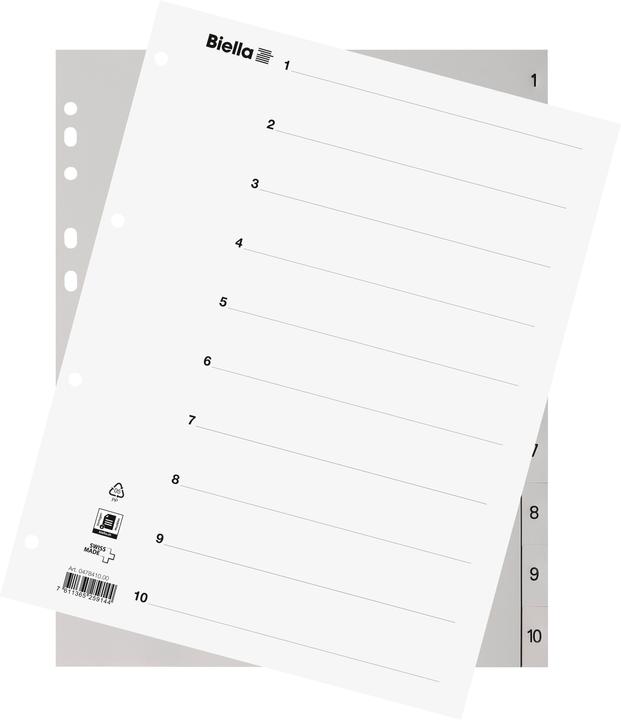 Biella Register Polypropylene A4 1-10, 4 holes