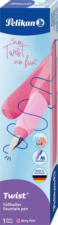 Actual product image Pelikan Fountain pen (cartridge filling system) Twist® fountain pen for right- and left-handers (Berry Pink, 1 x)