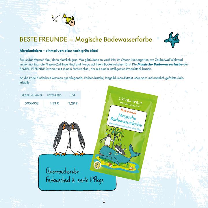 Produktbild Lüttes Welt Beste Freunde" Magische Badwasserfarbe (Badepralinen)