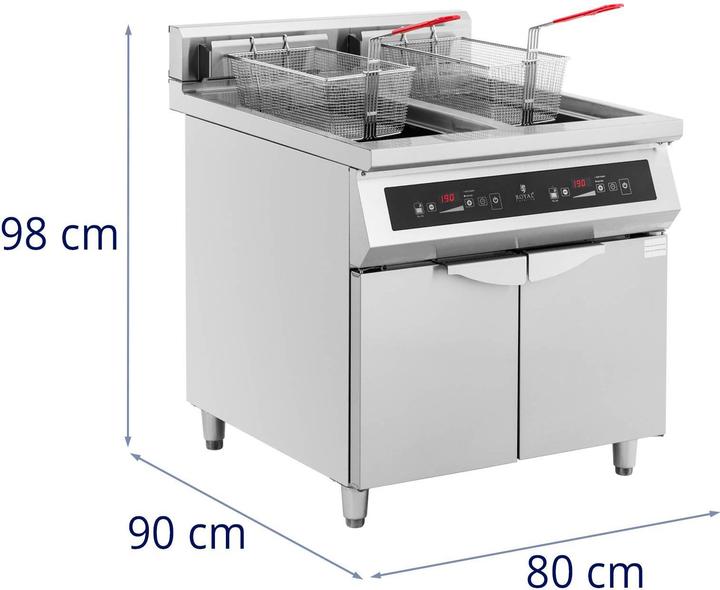 Actual product image Royal Catering Induction Fryer - 2 x 30 L - 60 to 190 °C -