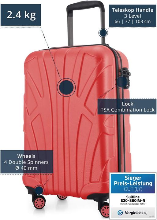 Actual product image Suitline Handgepäck Hartschalen-Koffer (34 l, Hand luggage (up to 50 litres))