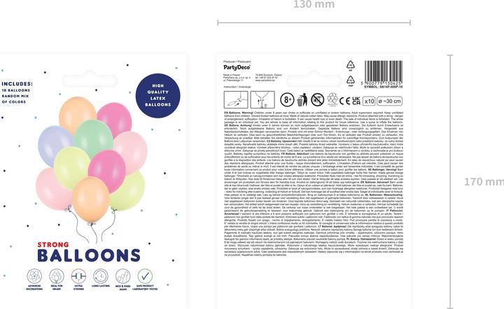 Produktbild Partydeco Luftballons Mehrfarbig Pastell 30cm (10St.)