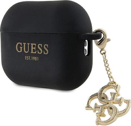 Immagine prodotto Guess GUAP2LECG4K AirPods Pro 2 cover czarny/nero Silicone liquido Glitter Triangolo Charm (Borsa per cuffie)
