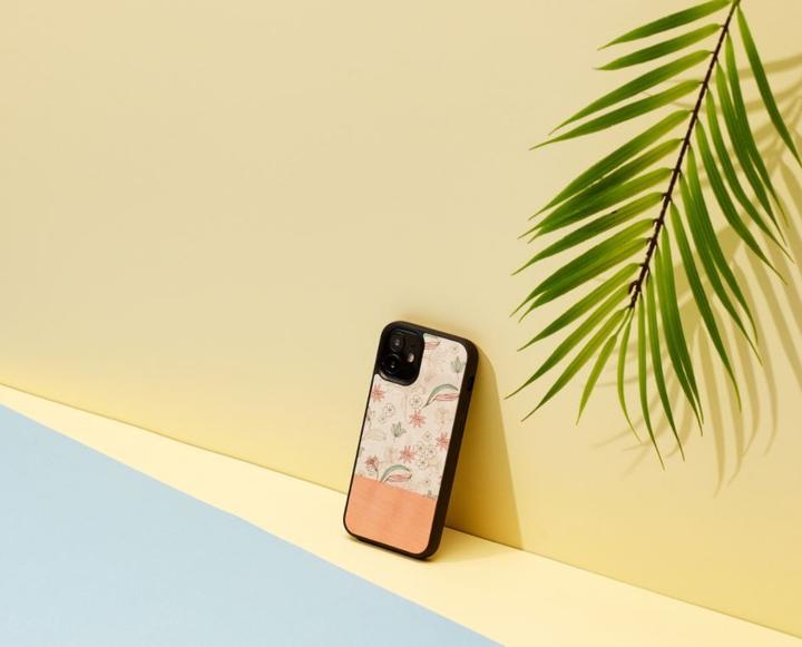 Produktbild Man&Wood case for iPhone 12 mini pink flower black (Apple iPhone 12 mini)