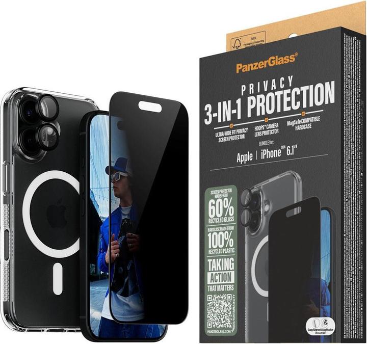 Productafbeelding PanzerGlass Privacy (1 Stuk, Apple iPhone 16)