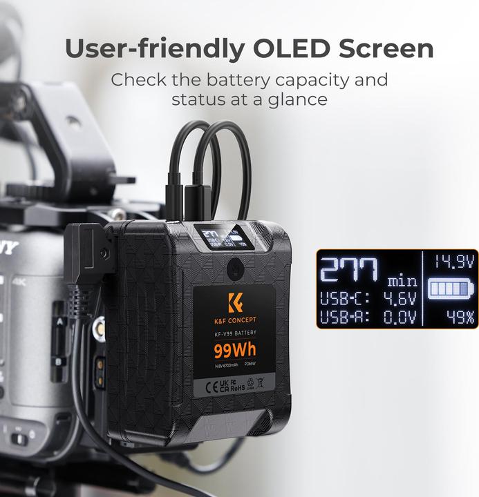 Produktbild K&F Concept MINI V-Lock 6700mAh 99Wh Camera Battery