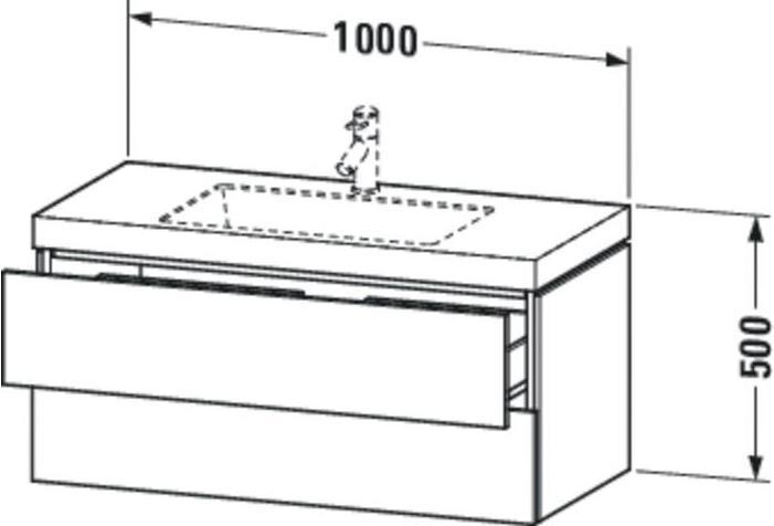 Produktbild Duravit Waschtischunterbau L-CUBE m WT Vero Air 500x1000x480mm 1 HL bet-gr