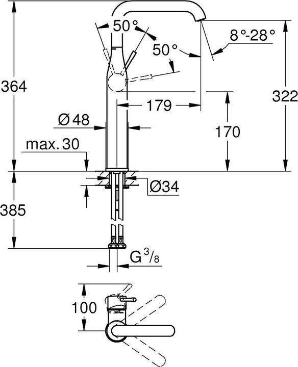 Immagine prodotto Grohe Miscelatore per lavabo Essence New 32901DL1 warm sunset spazzolato senza scarico a scomparsa