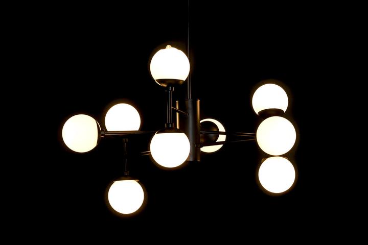 Actual product image DKD Home Decor Ceiling lamp Crystal Black (76.2 x 76.2 x 40.64 cm)