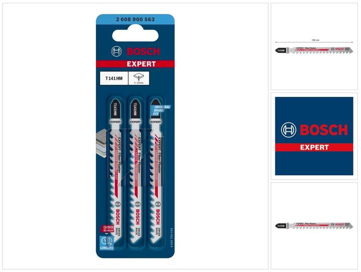 Produktbild Bosch Professional Zubehör EXPERT ‘Fiber Plaster’ T 141 HM Stichsägeblatt, 3 Stück