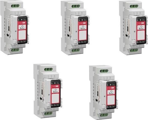 NodOn NOD DRB-1-1-00 - DIN-Schienen-Box für Zigbee- oder EnOcean-Relaisschalter (5 Stück)