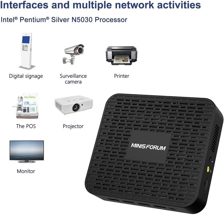 Image du produit Minisforum Mini PC GK50-256GB (Intel Celeron J4125, 8 Go, 256 Go, UHD Graphics 600, Intel UHD Graphics)