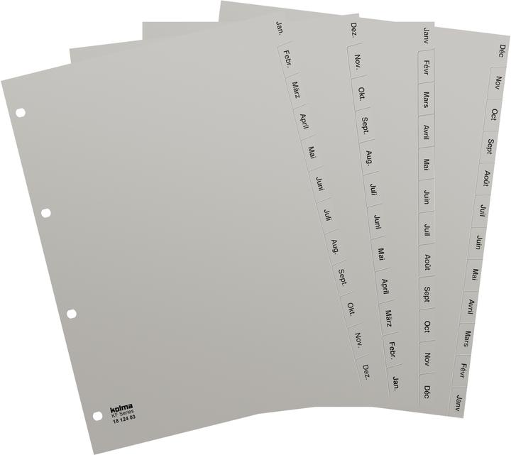 Image du produit Kolma Intercalaire A4 strong Jan-Dec (fr) 12 pcs. gris