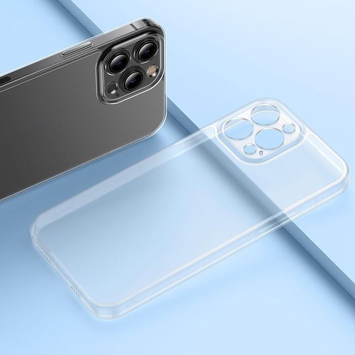 Actual product image Baseus frosted glass case cover for iphone 13 pro hard cover with gel frame black (arws001001) (Apple iPhone 13 Pro)