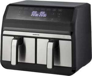 Actual product image Inventum GF800HLD - Dubbele airfryer - Heteluchtfriteuse - Inhoud 2 x 4 litres - Zwart/RVS